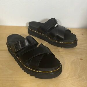 DR MARTENS BLACK RYKER UNISEX SANDALS 10M 11L